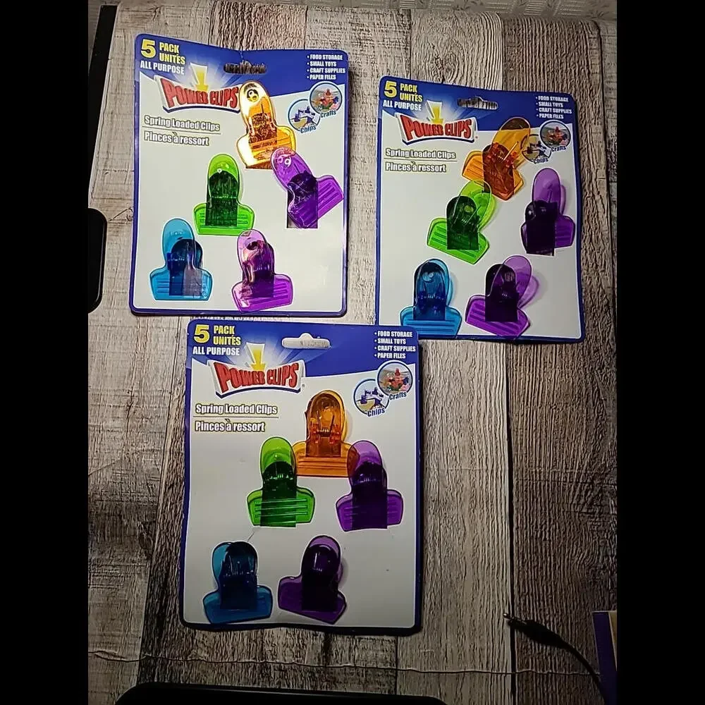3 5 Pack Of Power Clips Organization/Chip Clip/Craft Supplies/Paper Files